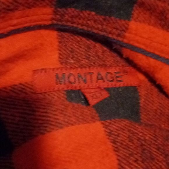 Montage Nasty Red plaid button down Flannel - Picture 3 of 4